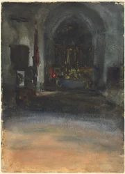 Interior da igreja espanhola, c.1880 (aquarela em papel de wove)